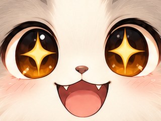 目を輝かせるモカ
