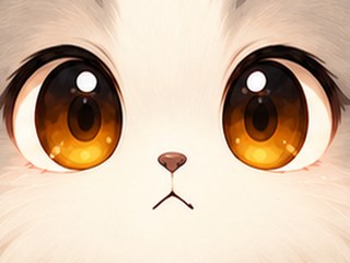 モカの顔。ふわふわの毛並みと琥珀色の目